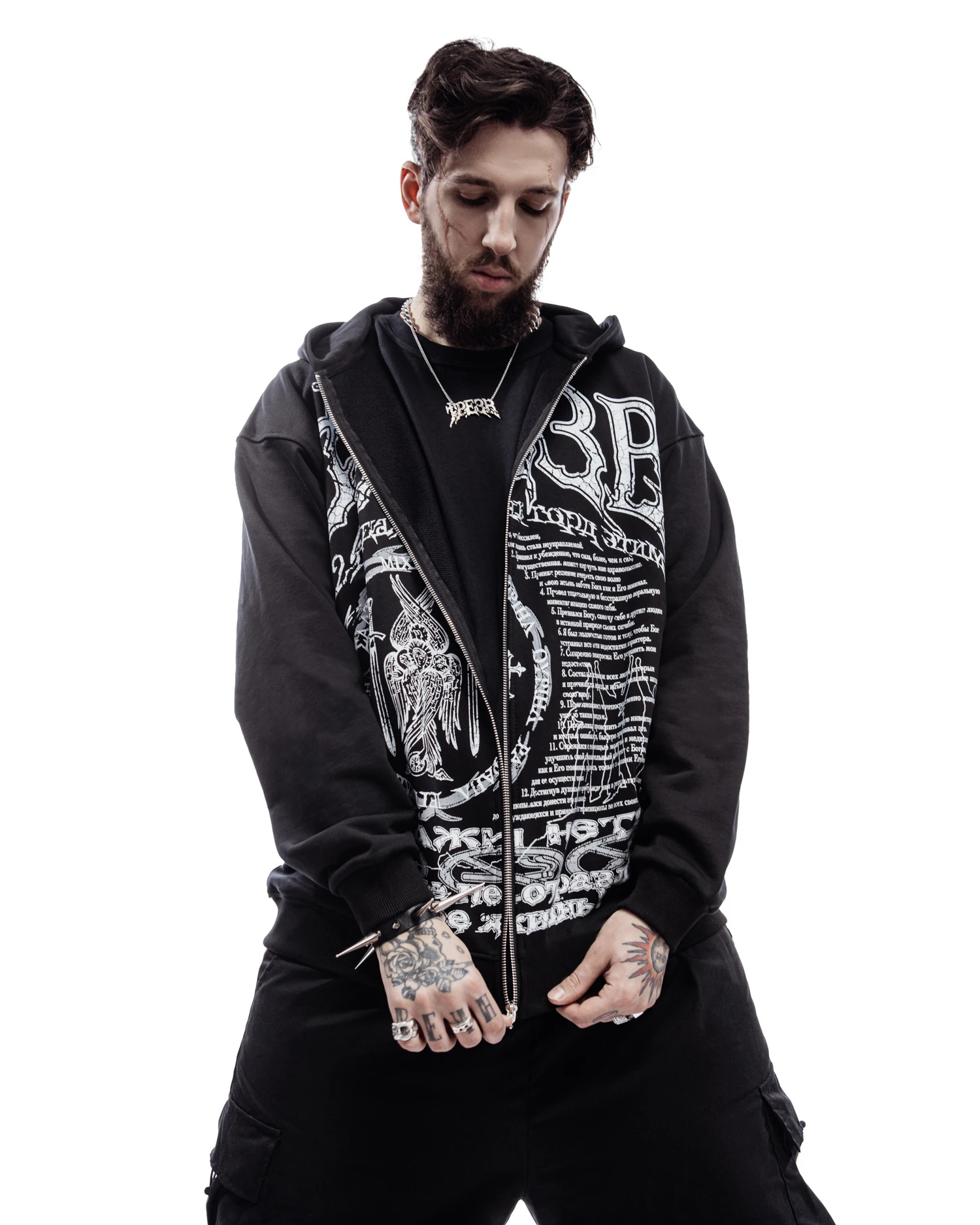Y2K Retro zip up Hoodie Men Sober Print Zipper Sweatshirts High Street Hip Hop Streetwear Oversized Korean Graphic Unisex Jacket