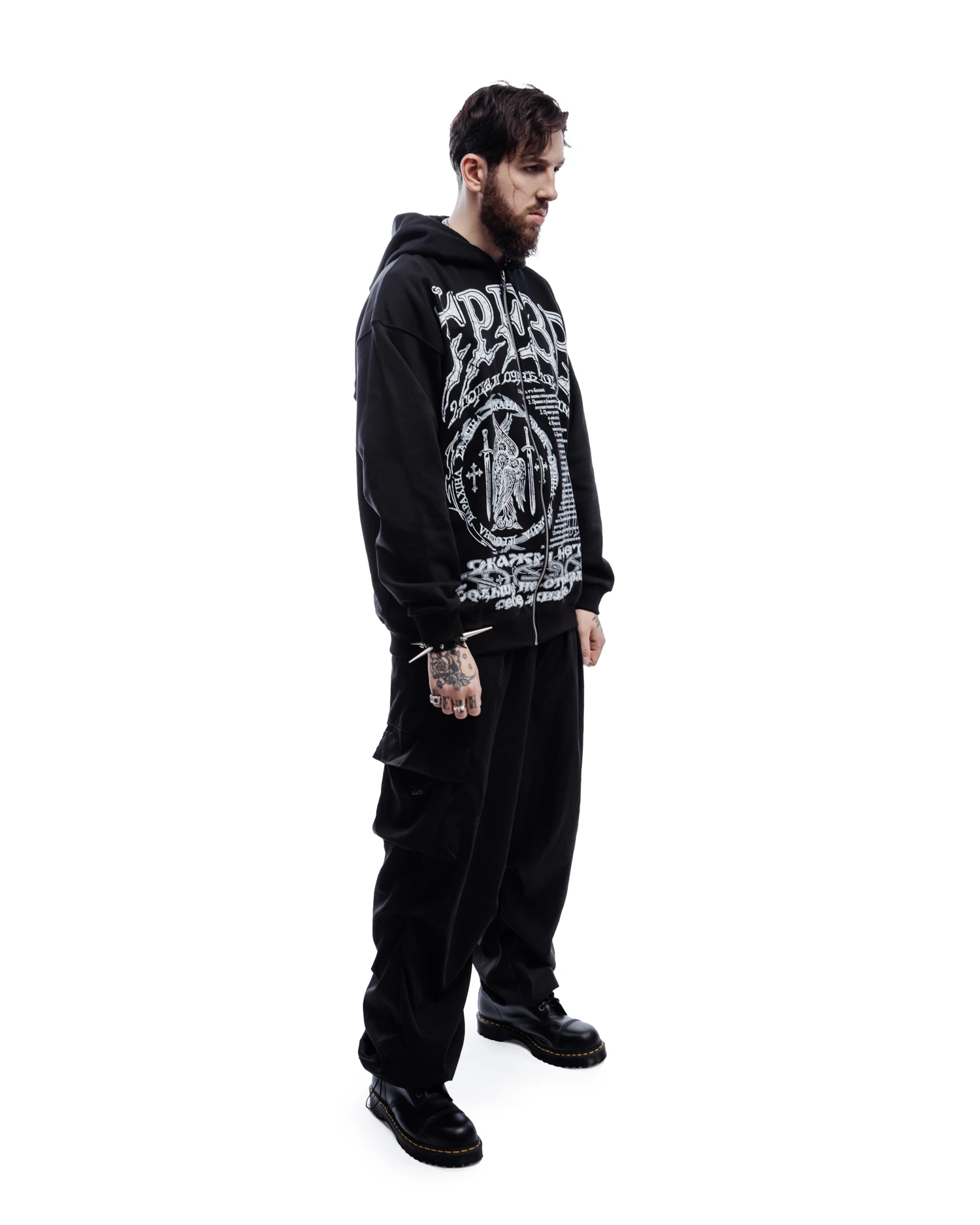 Y2K Retro zip up Hoodie Men Sober Print Zipper Sweatshirts High Street Hip Hop Streetwear Oversized Korean Graphic Unisex Jacket