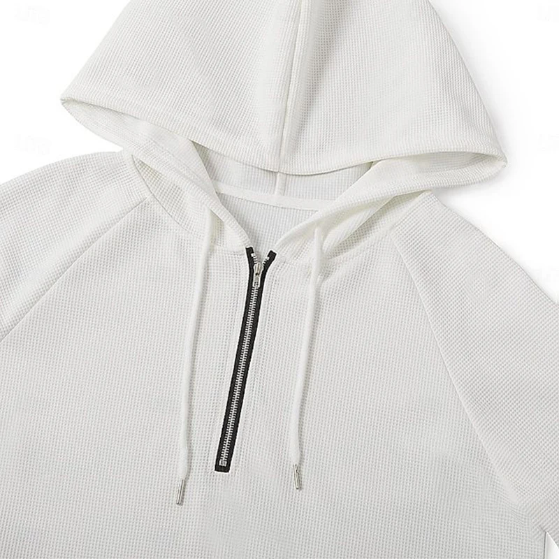 Trendy Men's Slim Fit Knitting Hoodies 2025 Fall New Casual Solid Color Zip-up Hooded Sweatshirts For Men Outdoor Fashion Hoodie
