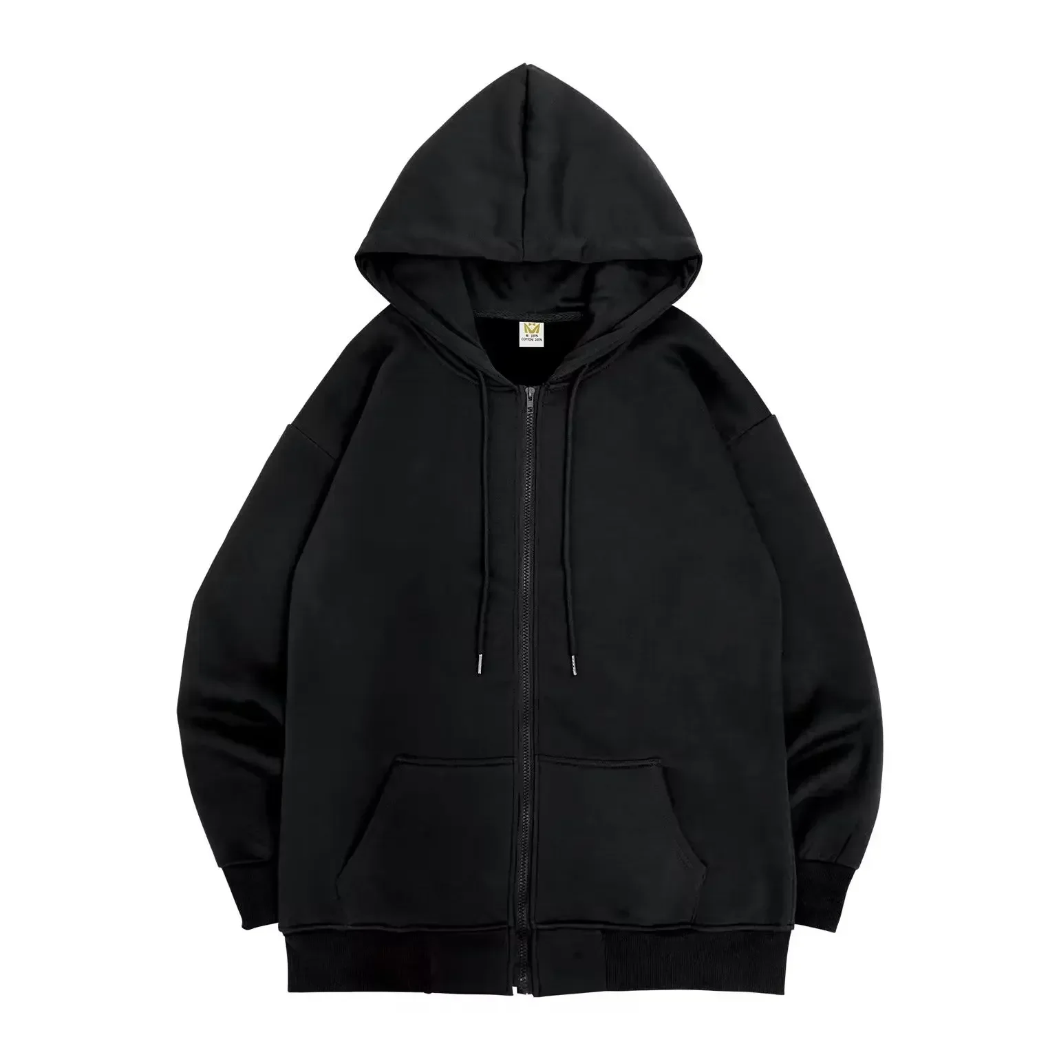 High-Street-Hoodie-Men-Retro-Zip-Long-Sleeve-Loose-Black-White-Coats-Harajuku-Casual-Gothic-Hooded-Sweatshirt-Y2K-Streetwear