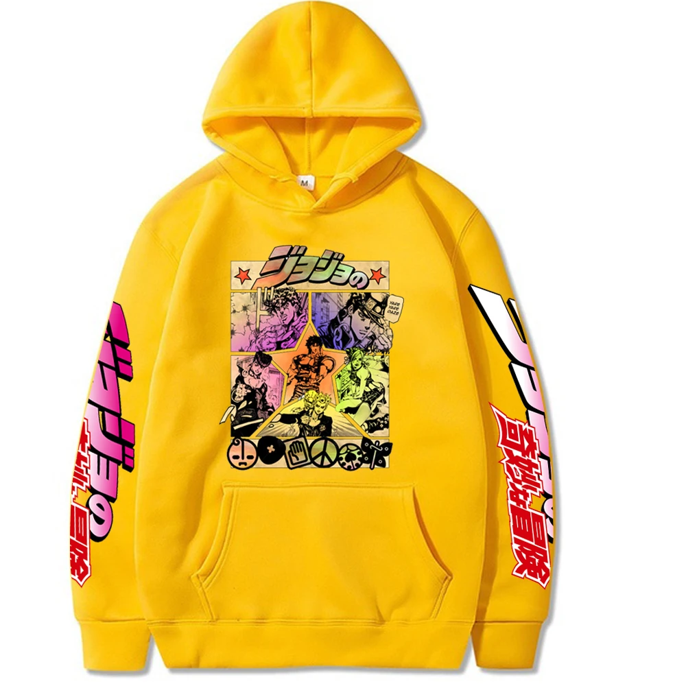 2021 Harajuku JOJO's Bizarre Adventure Unisex Hoodies Japanese Anime JOJO Printed Men's Hoodie Streetwear Casual Sweatshirts