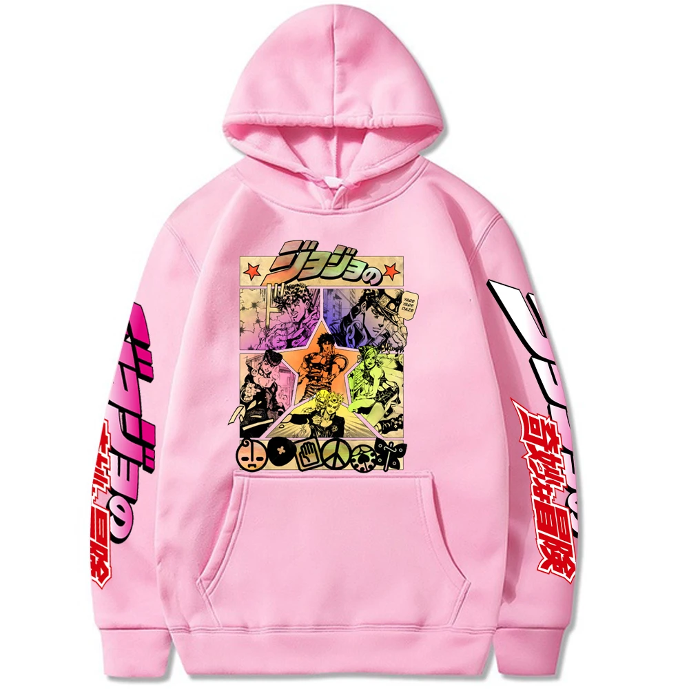 2021 Harajuku JOJO's Bizarre Adventure Unisex Hoodies Japanese Anime JOJO Printed Men's Hoodie Streetwear Casual Sweatshirts