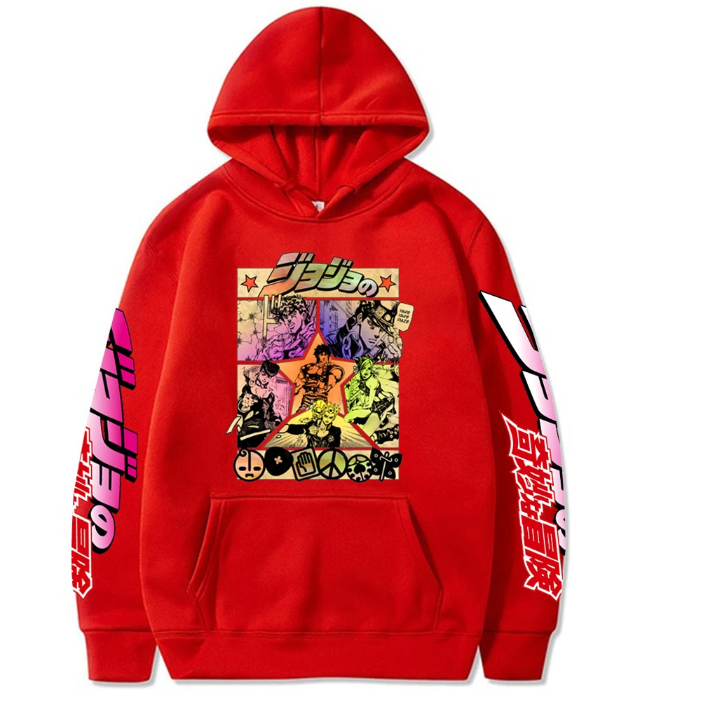 2021 Harajuku JOJO's Bizarre Adventure Unisex Hoodies Japanese Anime JOJO Printed Men's Hoodie Streetwear Casual Sweatshirts