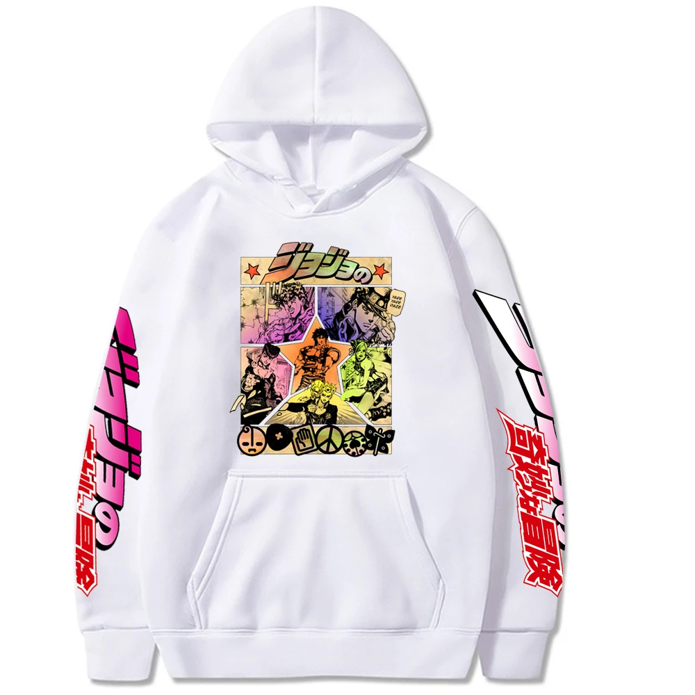 2021 Harajuku JOJO's Bizarre Adventure Unisex Hoodies Japanese Anime JOJO Printed Men's Hoodie Streetwear Casual Sweatshirts
