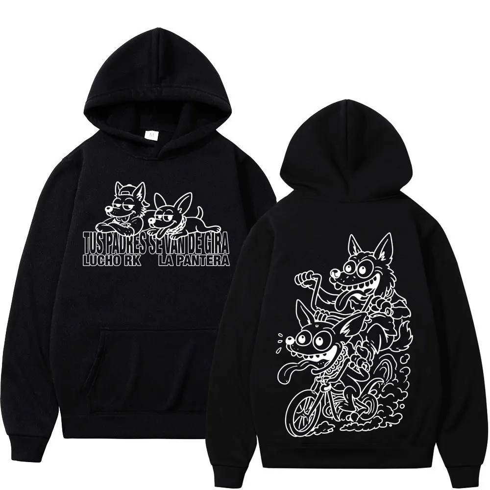 Rapper Lucho Rk La Pantera Ta Facil Album 2026 Tour Print Hoodie Men Women Gothic Punk Casual Sweatshirt Hip-hop Loose Pullover