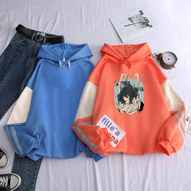 Fashion Harajuku Anime My Hero Academia Hoodies Men Funny Cartoon Aizawa Shouta Streetwear Male Winter Warm Oversized Sweatshirt