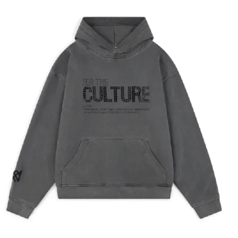 Y2K Rhinestone Letters Mens Hoodies Streetwear Hot Trend Couple Pullover Hooded Sweatshirt Casual Loose Fit 3 Colors Minimalist