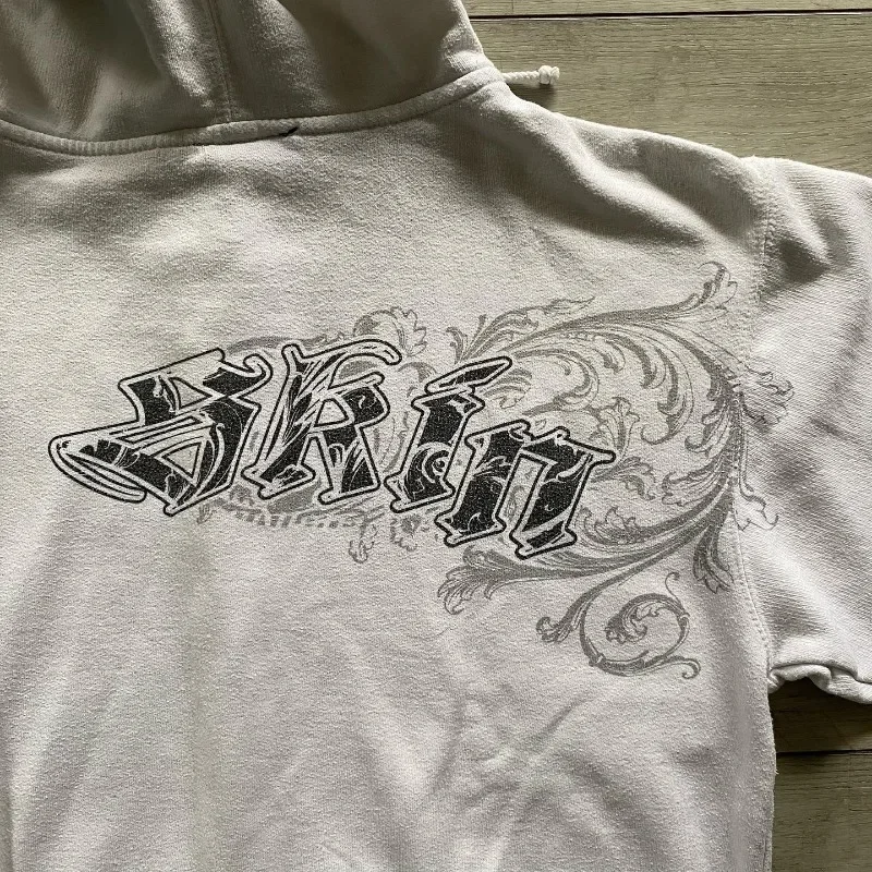 Trendy brand hooded men's and women's letter printed hoodies American high street retro street loose thickened sweatshirt tops