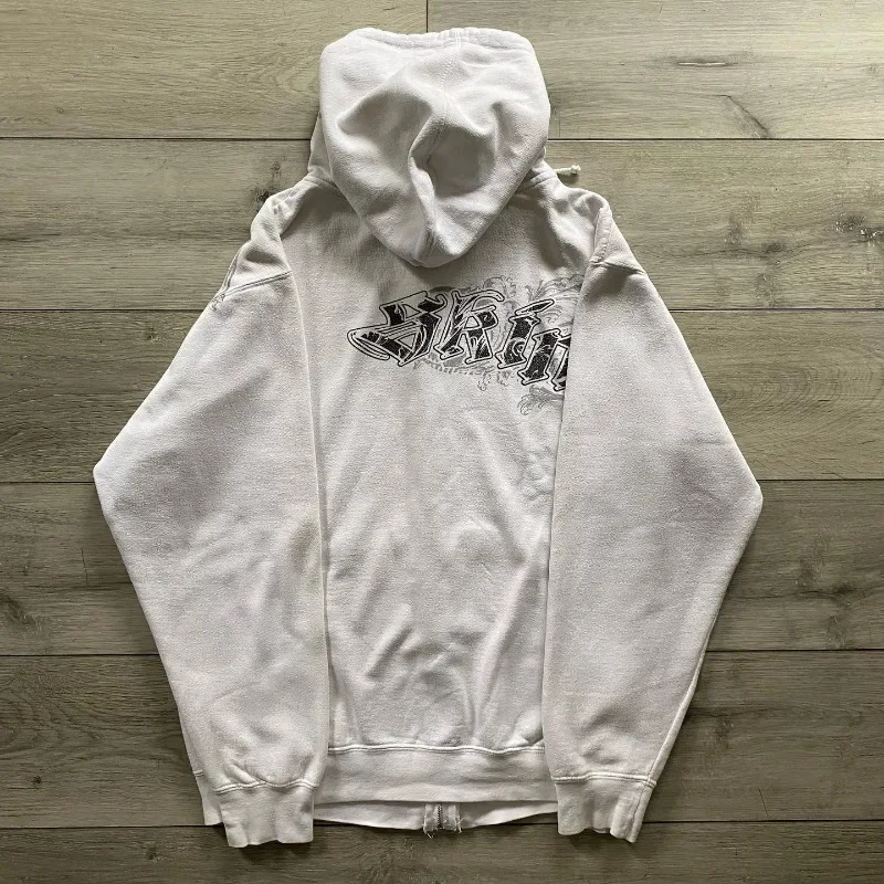 Trendy brand hooded men's and women's letter printed hoodies American high street retro street loose thickened sweatshirt tops