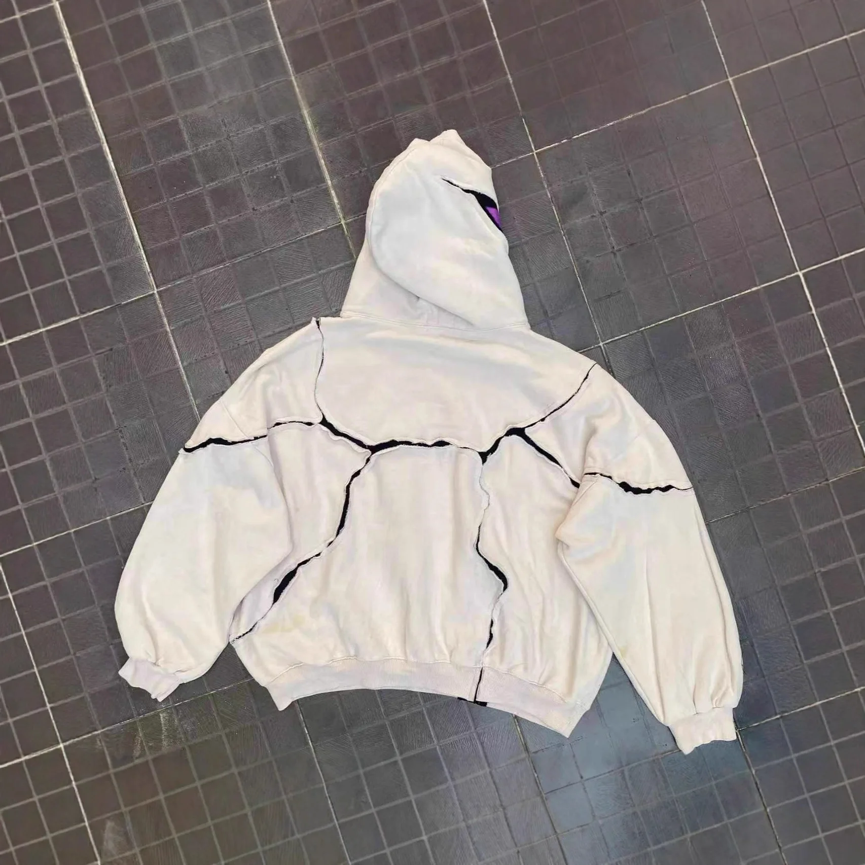 Hoodie Casual Oversized Patchwork Sweater Street Trend Autumn Men's Comfortable Soft Fabric Personalized Top