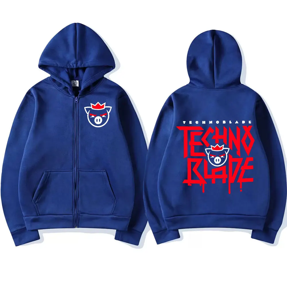 Technoblade Merch Print  Zipper Hoodies Sweatshirts Harajuku Men Women Hip Hop Streetwear Casual Loose Hoodies Fashion Pullovers