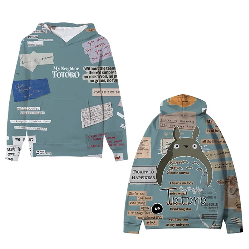 My Neighbor Totoro Hooded Sweater Sweatshirt Men's Women's Casual Hooded Pullover Harajuku Streetwear YK2 Tops