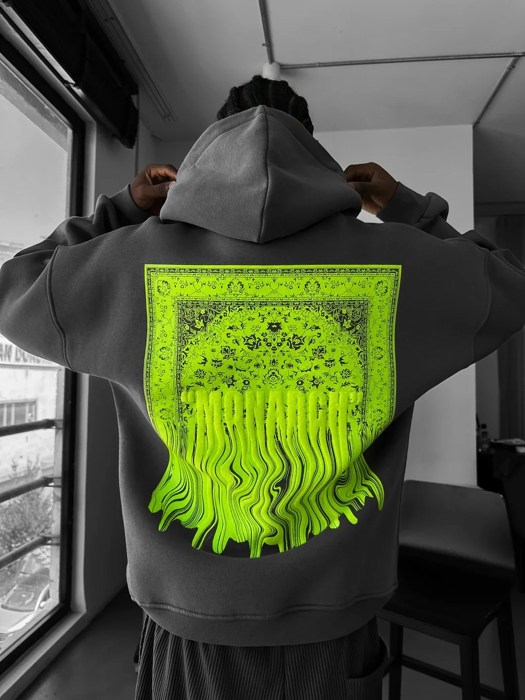 Hip Hop Green Foam Printing Hoodies Harajuku Oversized Mens Womens Hoodie Couples Y2k Streetwear Sweatshirt Men Clothing