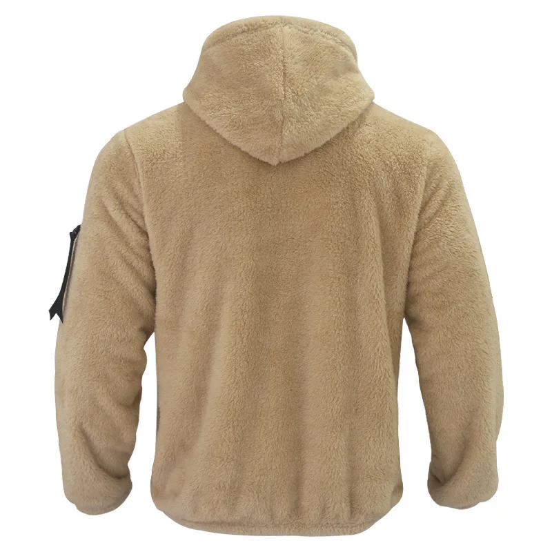 Men Fleece Hoodie Coats Autumn Winter Male Warm Hoody Zip Up Loose Sweatshirt Coats Outwear FYY-90094