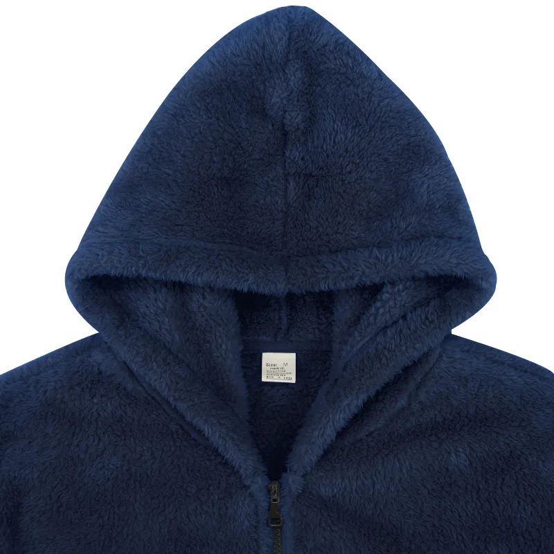 Men Fleece Hoodie Coats Autumn Winter Male Warm Hoody Zip Up Loose Sweatshirt Coats Outwear FYY-90094