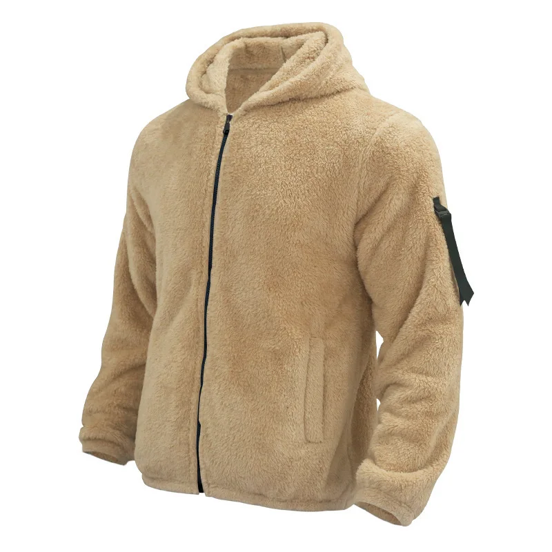 Men Fleece Hoodie Coats Autumn Winter Male Warm Hoody Zip Up Loose Sweatshirt Coats Outwear FYY-90094