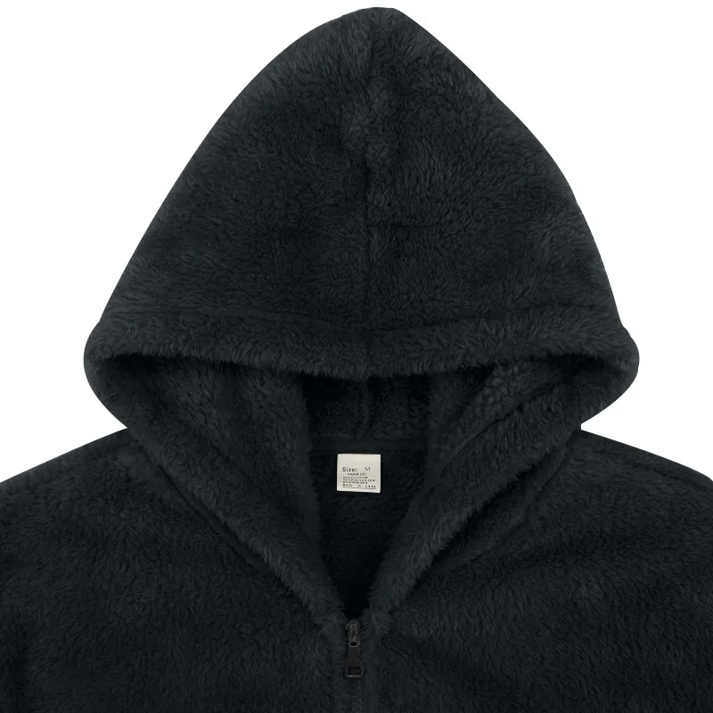 Men Fleece Hoodie Coats Autumn Winter Male Warm Hoody Zip Up Loose Sweatshirt Coats Outwear FYY-90094