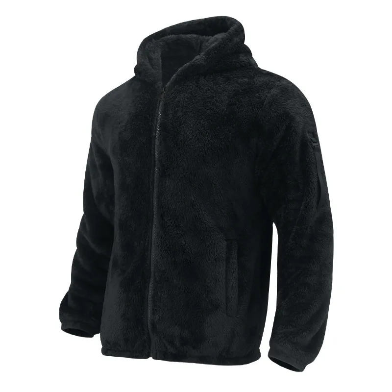 Men Fleece Hoodie Coats Autumn Winter Male Warm Hoody Zip Up Loose Sweatshirt Coats Outwear FYY-90094