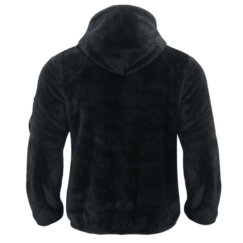 Men Fleece Hoodie Coats Autumn Winter Male Warm Hoody Zip Up Loose Sweatshirt Coats Outwear FYY-90094