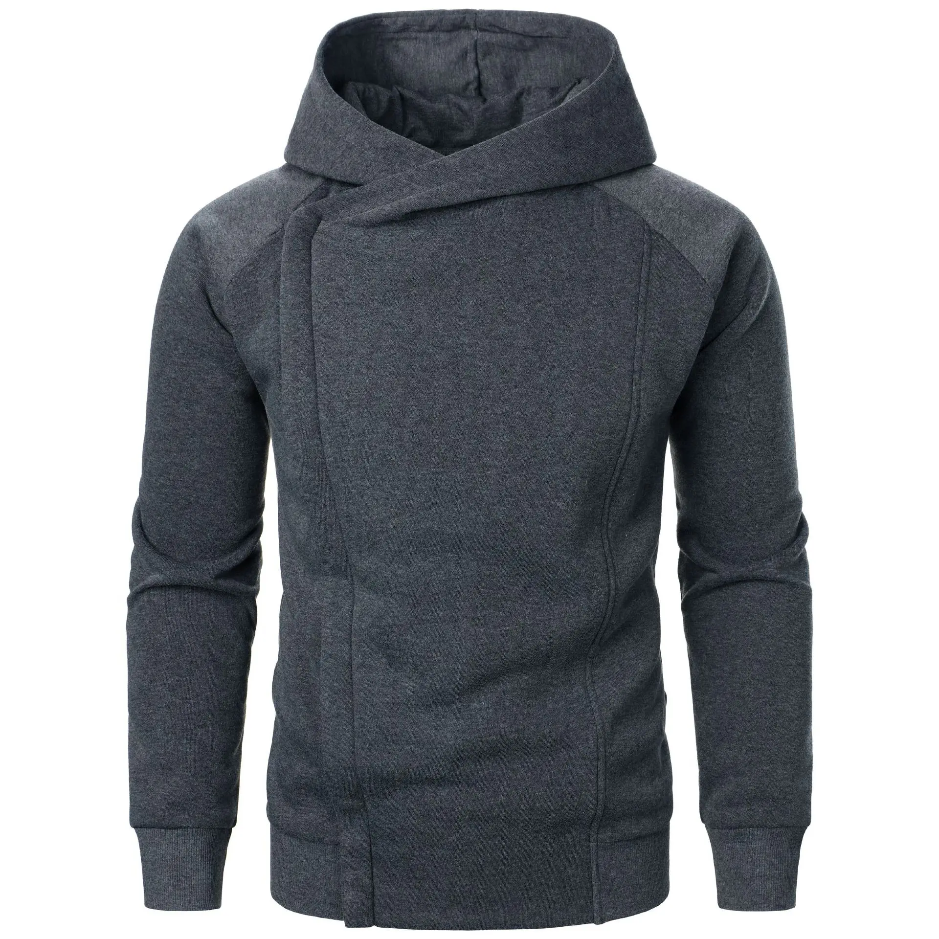 Spring Autumn Men's Fashion Side Hidden Zipper Hoodies Solid Hooded Casual Sweatshirts Male Slim Fit Sports Hoody Hoodie Outwear