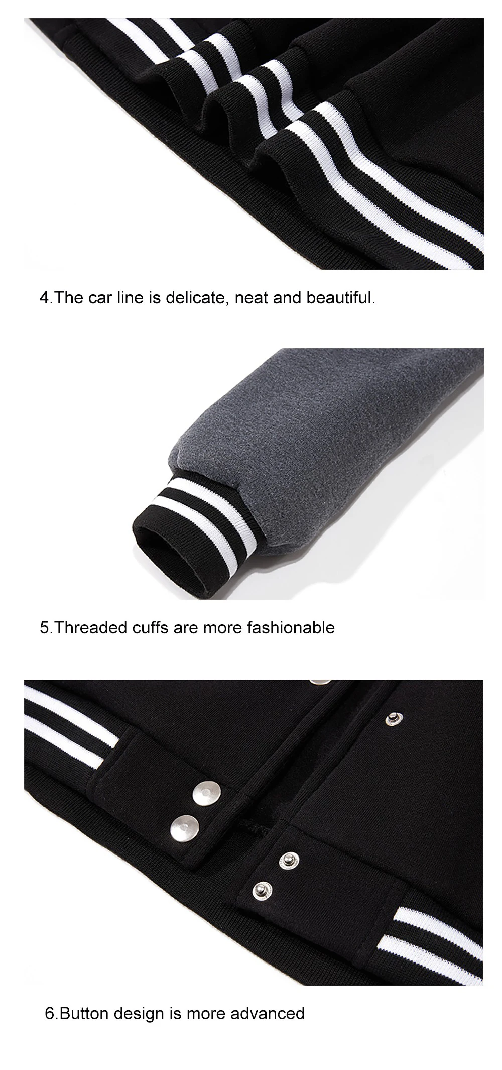 Autumn Winter Men Personalized Custom Your Logo Street Casual Baseball Jackets Classic Oversized Outwear Loose Sport Button Tops