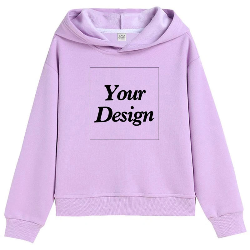 Premium Custom Kids Hoodie 100% Cotton Sweatshirts Print Your Design Text Picture Toddler Boy Girl Thick Fleece Clothing 400gsm