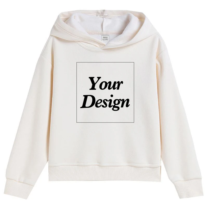 Premium Custom Kids Hoodie 100% Cotton Sweatshirts Print Your Design Text Picture Toddler Boy Girl Thick Fleece Clothing 400gsm