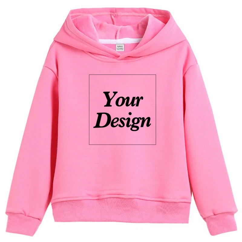 Premium Custom Kids Hoodie 100% Cotton Sweatshirts Print Your Design Text Picture Toddler Boy Girl Thick Fleece Clothing 400gsm