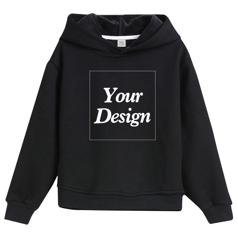 Premium Custom Kids Hoodie 100% Cotton Sweatshirts Print Your Design Text Picture Toddler Boy Girl Thick Fleece Clothing 400gsm