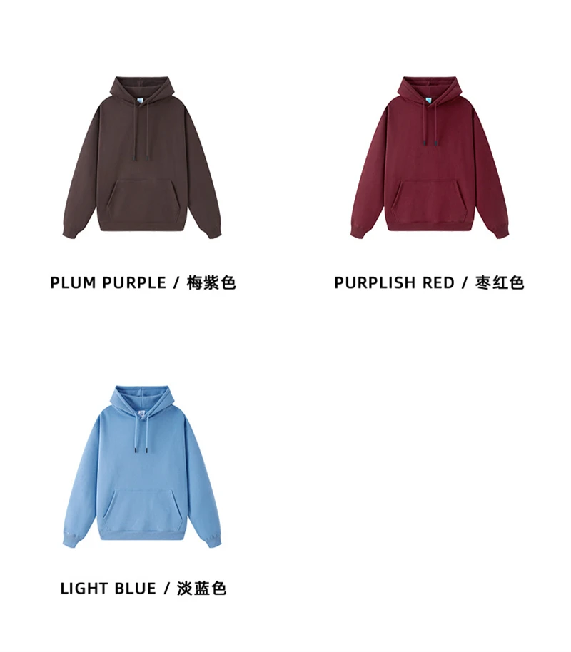 ZODF Casual Winter Men 350gsm Fleece Hoodies Unisex Women Loose Warm Solid Hooded Sweatshirts Pullovers 18 Colors HY0728
