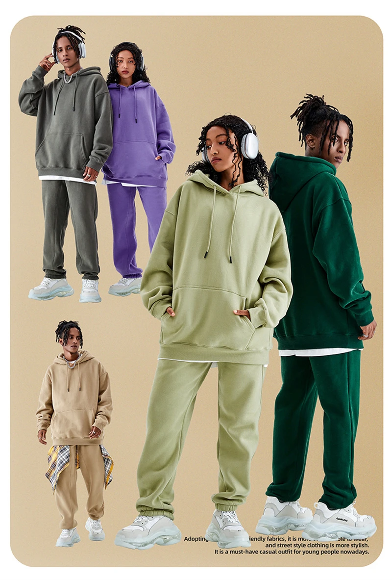 ZODF Casual Winter Men 350gsm Fleece Hoodies Unisex Women Loose Warm Solid Hooded Sweatshirts Pullovers 18 Colors HY0728