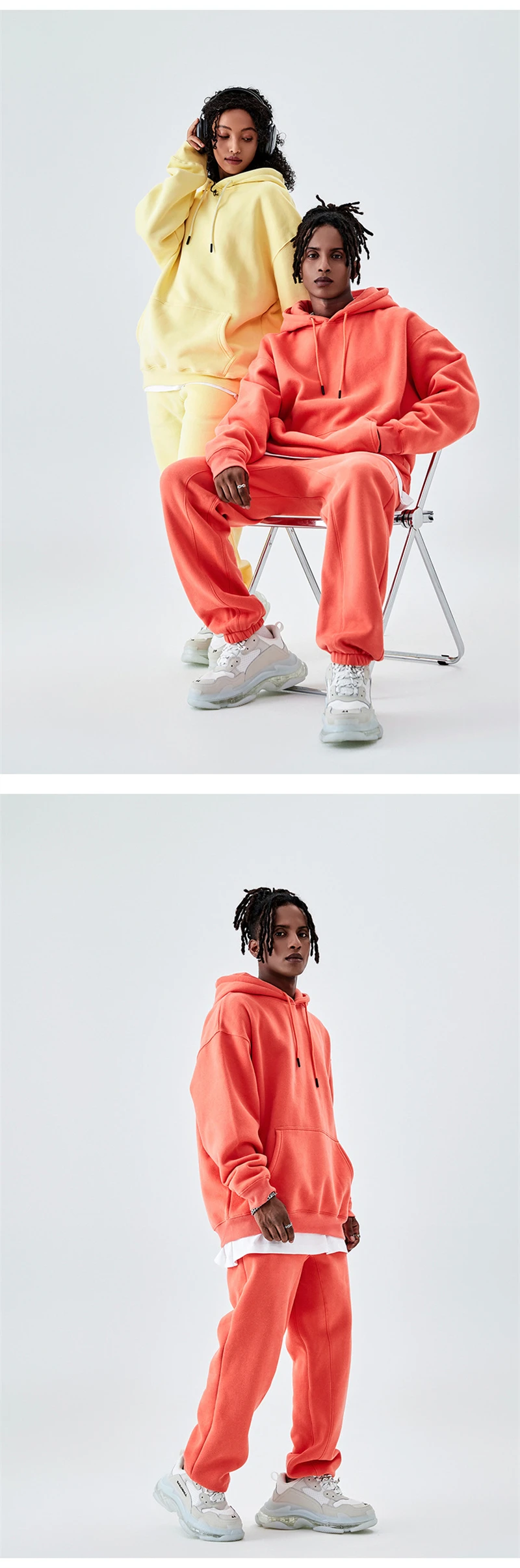 ZODF Casual Winter Men 350gsm Fleece Hoodies Unisex Women Loose Warm Solid Hooded Sweatshirts Pullovers 18 Colors HY0728