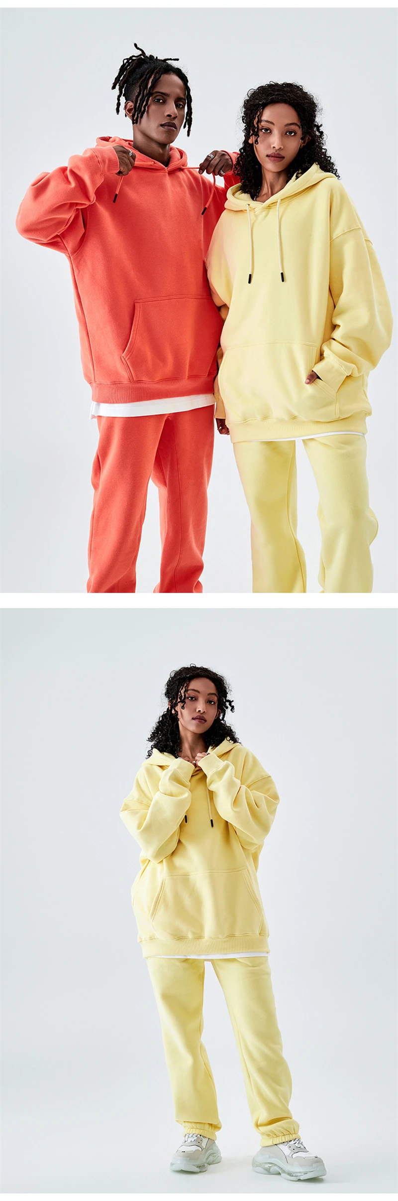 ZODF Casual Winter Men 350gsm Fleece Hoodies Unisex Women Loose Warm Solid Hooded Sweatshirts Pullovers 18 Colors HY0728