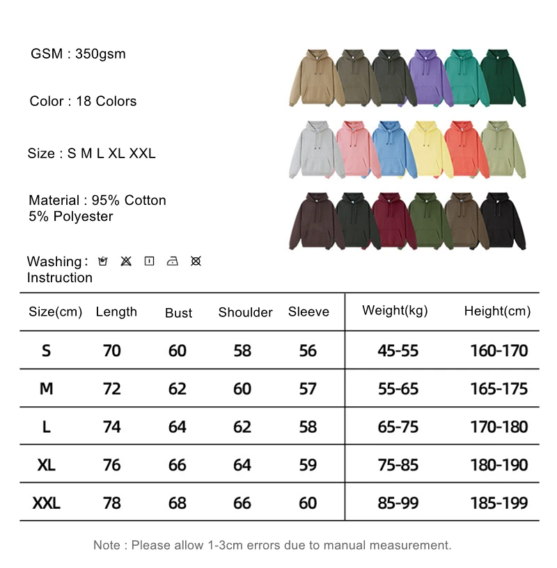 ZODF Casual Winter Men 350gsm Fleece Hoodies Unisex Women Loose Warm Solid Hooded Sweatshirts Pullovers 18 Colors HY0728