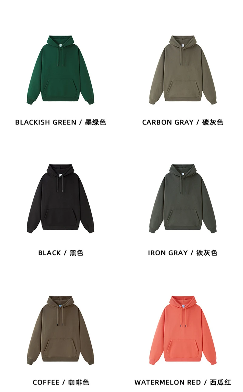 ZODF Casual Winter Men 350gsm Fleece Hoodies Unisex Women Loose Warm Solid Hooded Sweatshirts Pullovers 18 Colors HY0728