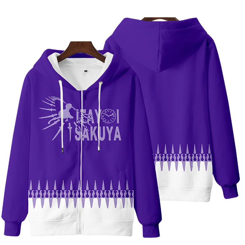 Japanese Anime Touhou Project Zipper Sweatshirt Unisex Long Sleeve Women Men Hoodie Harajuku Streetwear Clothes Cosplay Costume