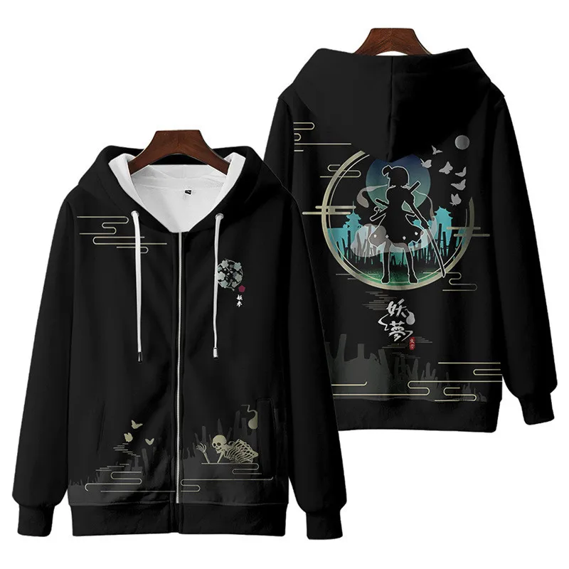 Japanese Anime Touhou Project Zipper Sweatshirt Unisex Long Sleeve Women Men Hoodie Harajuku Streetwear Clothes Cosplay Costume