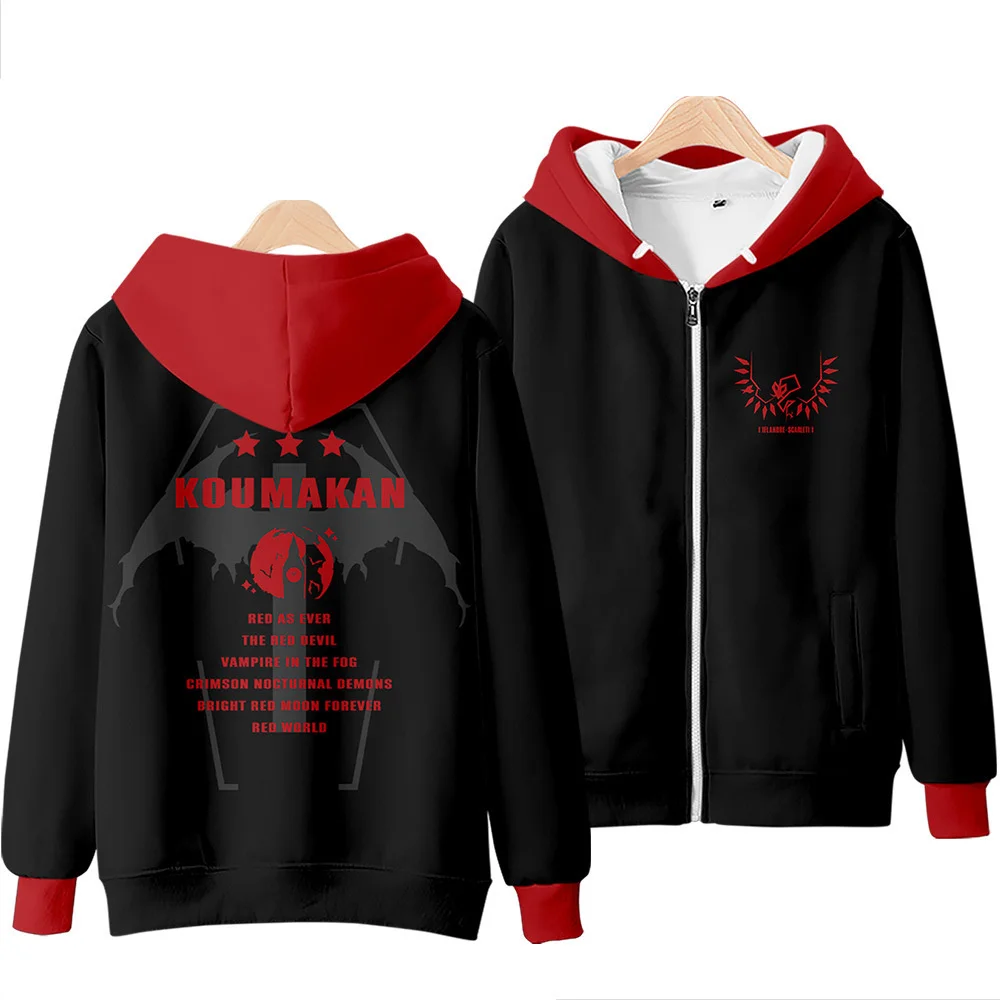 Japanese Anime Touhou Project Zipper Sweatshirt Unisex Long Sleeve Women Men Hoodie Harajuku Streetwear Clothes Cosplay Costume