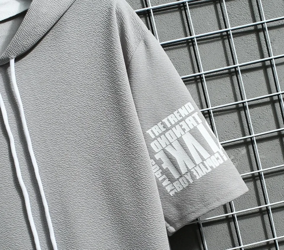 T Shirt for Men Hoodies Summer Sport Clothing Cat Casual T-shirt Harajuku Streetwear Print Hooded Top Short Sleeve Sweatshirts