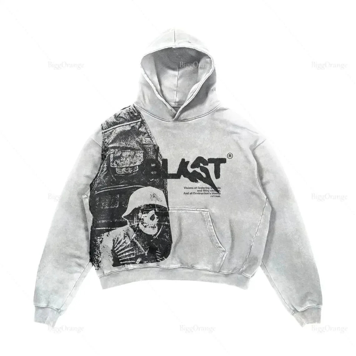 Autumn and Spring New Fashion Trend Print American Vintage Hoodie Men's Casual Loose Sports High Quality Plus Size Jacket M-6XL