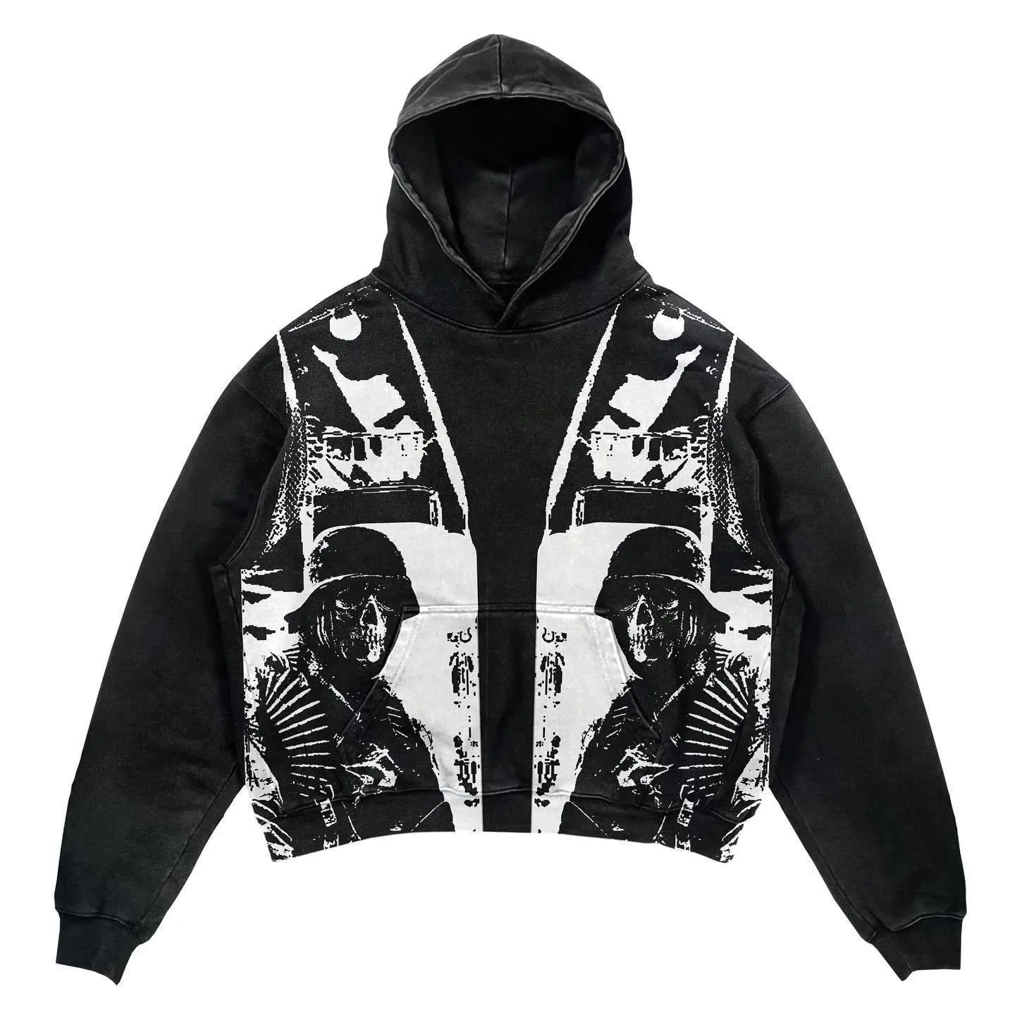 Autumn and Spring New Fashion Trend Print American Vintage Hoodie Men's Casual Loose Sports High Quality Plus Size Jacket M-6XL