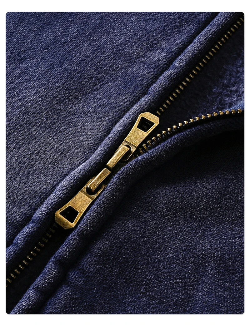 ZODF Vintage Man's Batik Washed Fleece Zipper Hoodie Unisex Winter Warm Distressed Hooded Coat Pullovers Brand Clothing HY1146