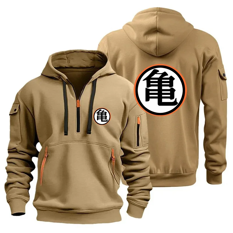Dragon Ball Goku Cosplay Hoodie DBZ Half Zipper Casual Sweatshirt Comfortable Versatile Daily Wear Anime Fan Gear