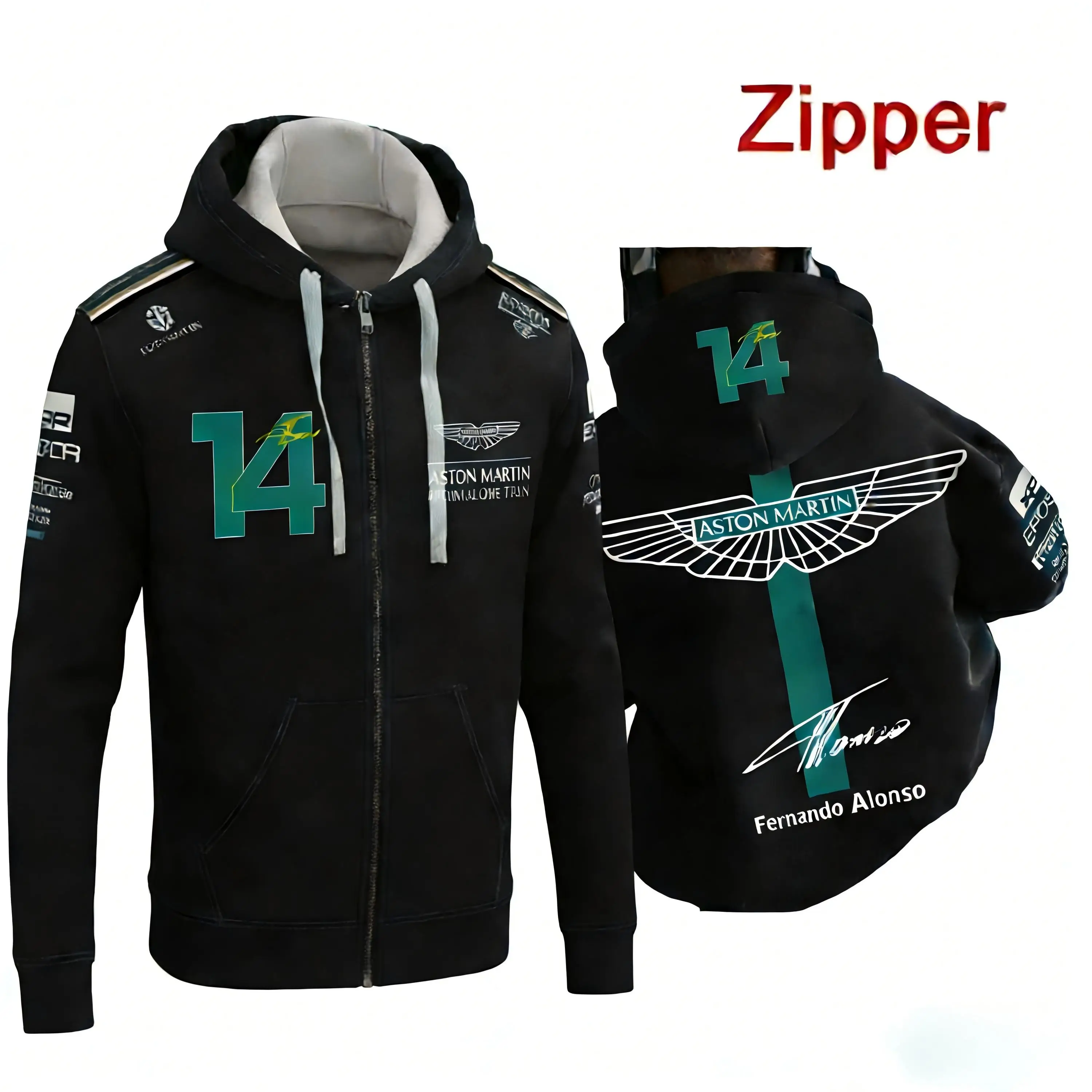 Unisex Aston Martin F1 Merch Hoodie Soft Breathable Street Racing Style Daily Wear Comfortable Fit Hooded Sweatshirt