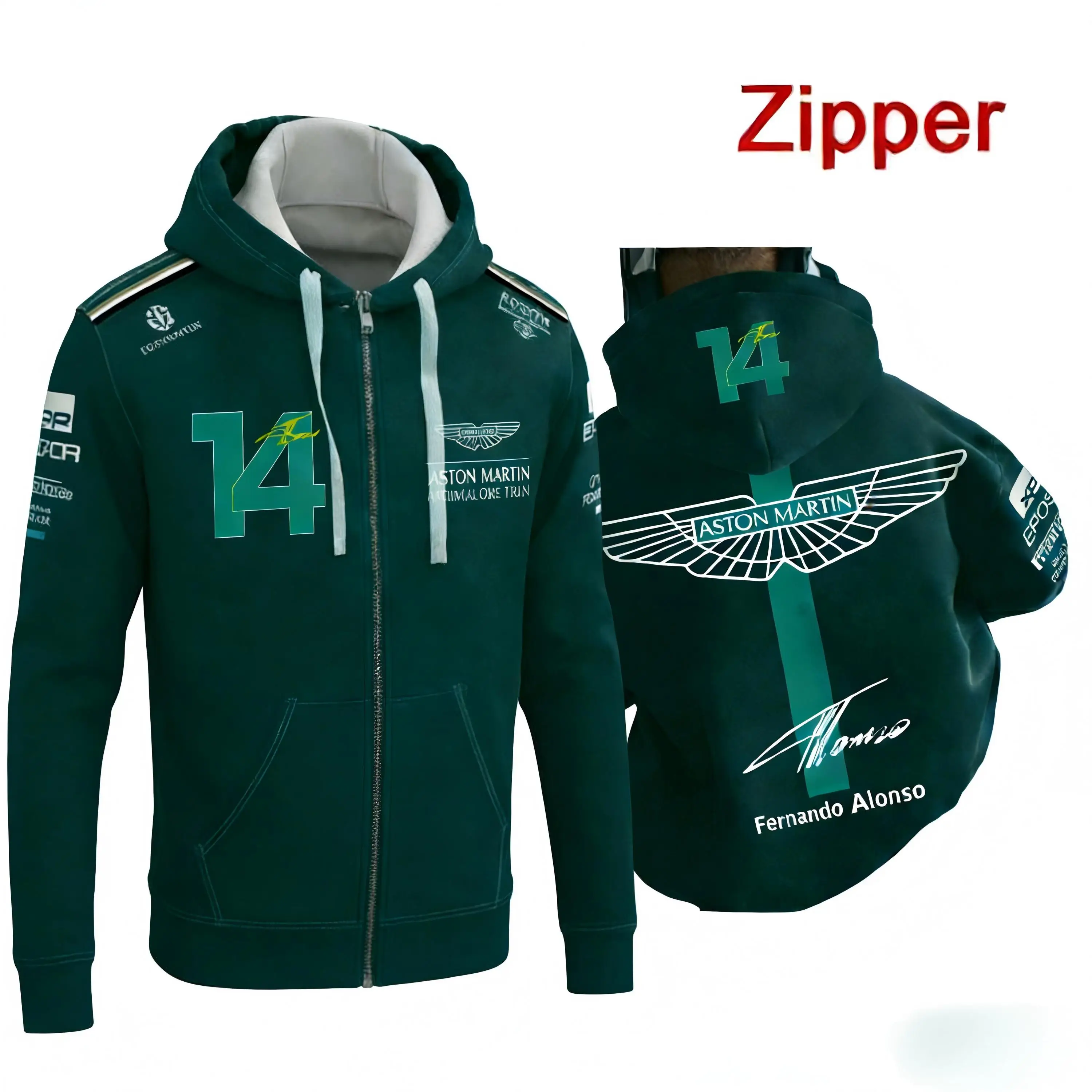 Unisex Aston Martin F1 Merch Hoodie Soft Breathable Street Racing Style Daily Wear Comfortable Fit Hooded Sweatshirt
