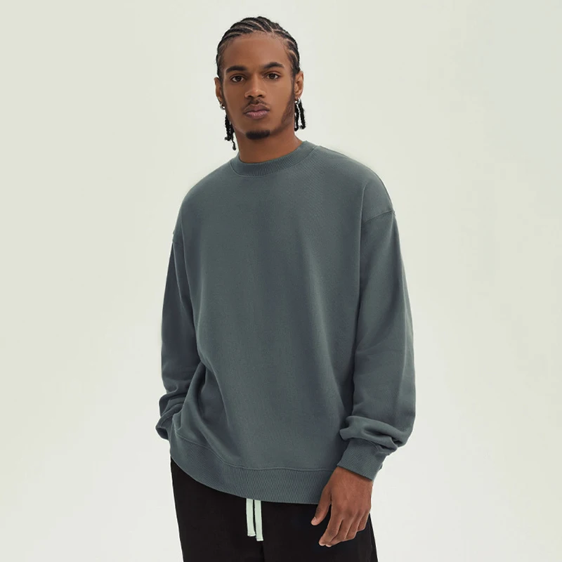 GAAJ 100% Cotton Sweatshirt Men Women,Brand Solid Streetwear,Autum Winter Long Sleeve Pullover,Quality Unisex Clothing,320Gsm