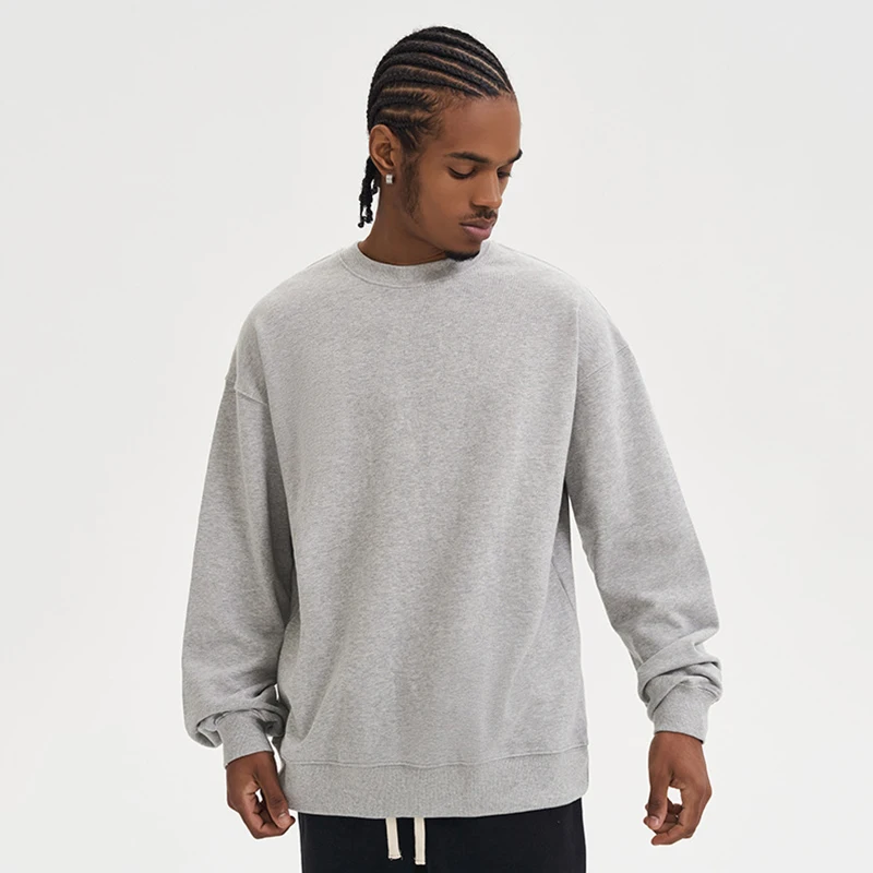 GAAJ 100% Cotton Sweatshirt Men Women,Brand Solid Streetwear,Autum Winter Long Sleeve Pullover,Quality Unisex Clothing,320Gsm