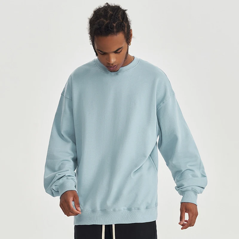 GAAJ 100% Cotton Sweatshirt Men Women,Brand Solid Streetwear,Autum Winter Long Sleeve Pullover,Quality Unisex Clothing,320Gsm