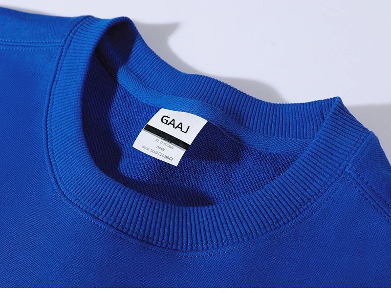 GAAJ 100% Cotton Sweatshirt Men Women,Brand Solid Streetwear,Autum Winter Long Sleeve Pullover,Quality Unisex Clothing,320Gsm