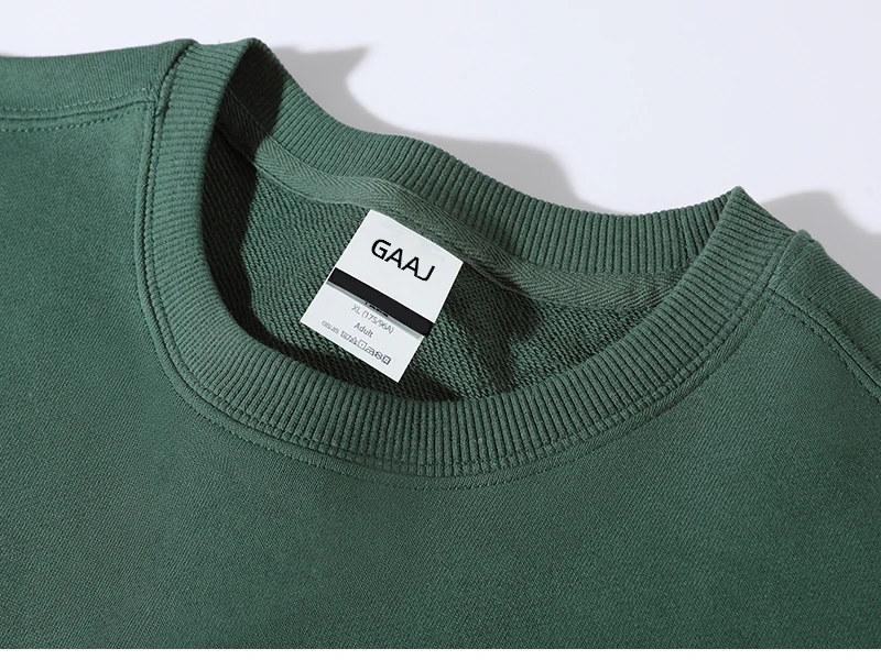 GAAJ 100% Cotton Sweatshirt Men Women,Brand Solid Streetwear,Autum Winter Long Sleeve Pullover,Quality Unisex Clothing,320Gsm